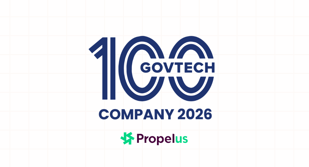 GovTech 100 Company 2026 award badge with Propelus logo