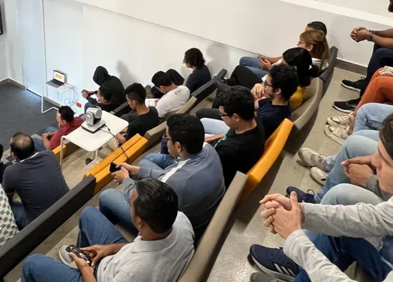 Employees listening to a lecture