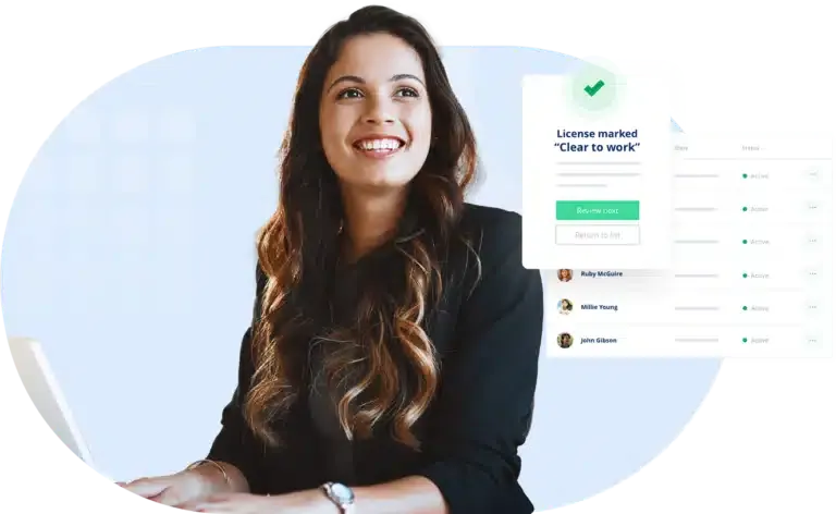 Woman smiling using EverCheck