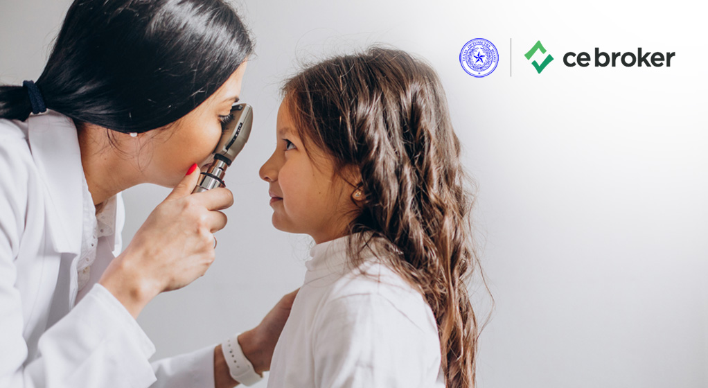 Optometrist checking a child's eyes
