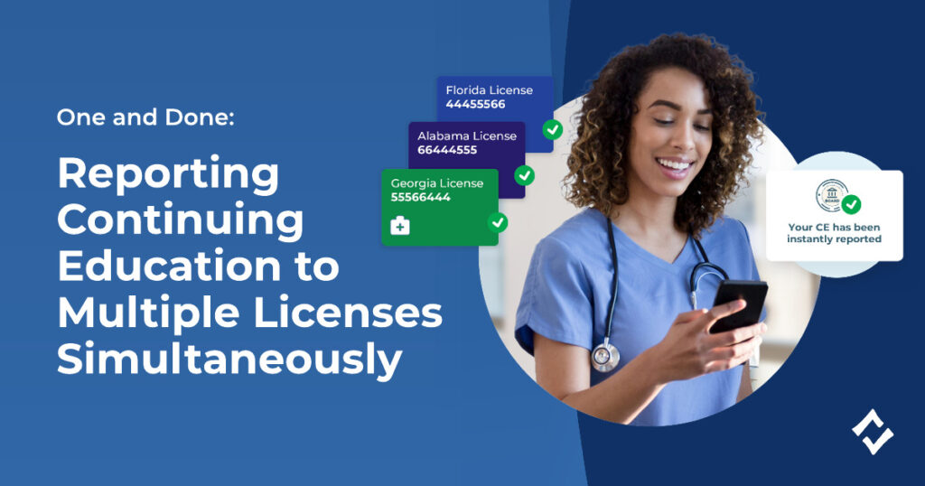 Nurse checking their continuing education status