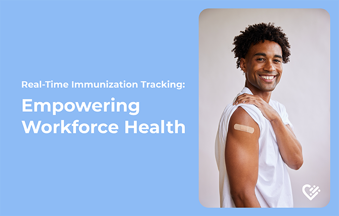 A person showing that they received a vaccine