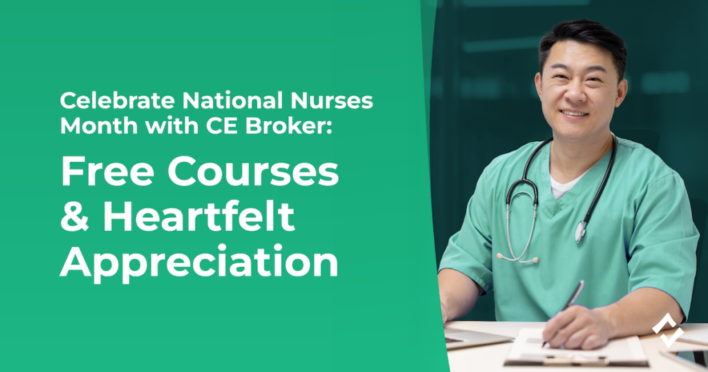 Smiling person in scrubs