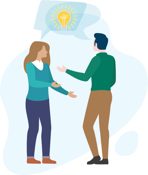 People discussing an idea