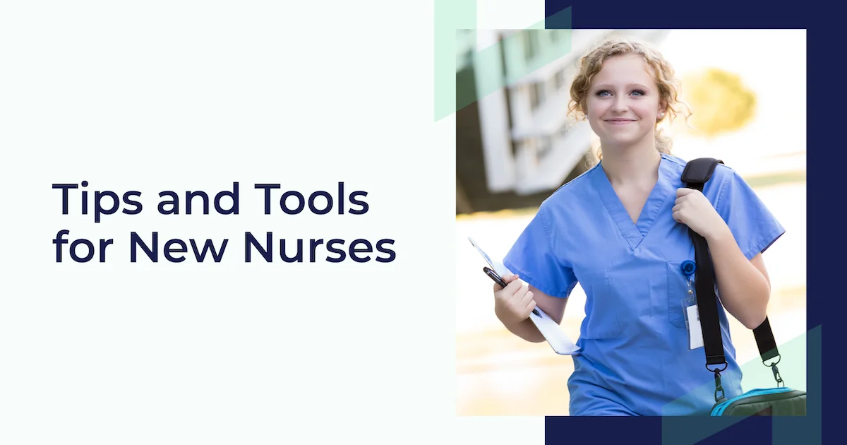 Nurse smiling and carrying items