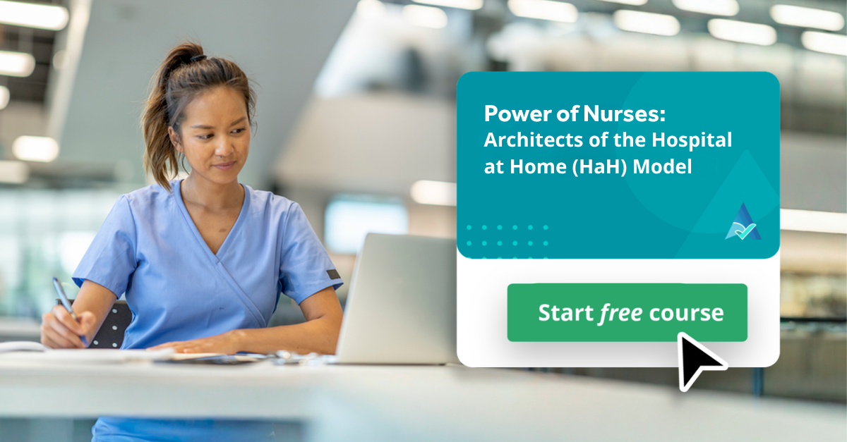 Nurse taking notes at a desk with a laptop
