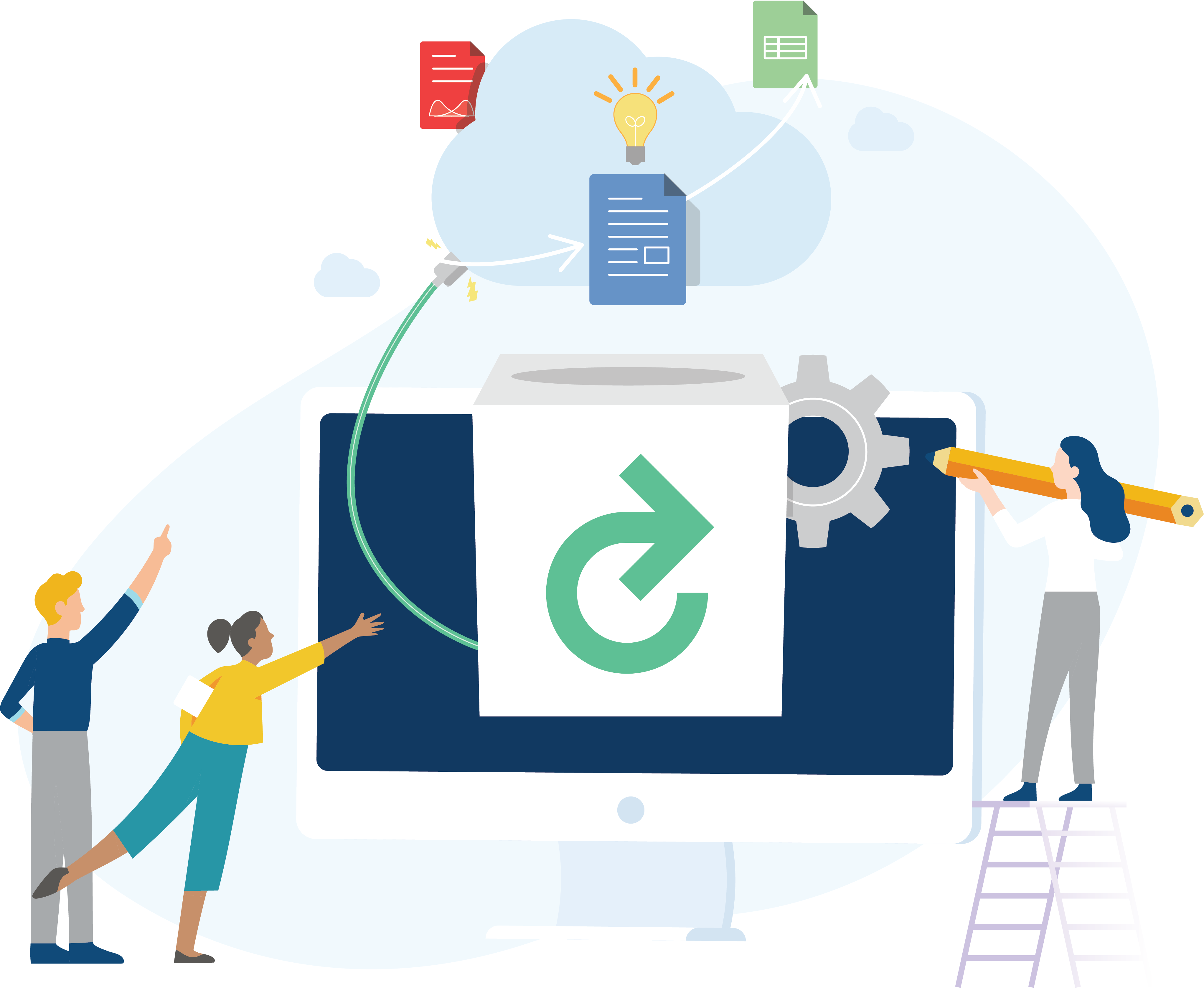 People making a website