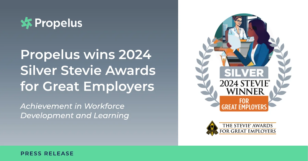 Propelus wins 2024 silver stevie awards for great employers