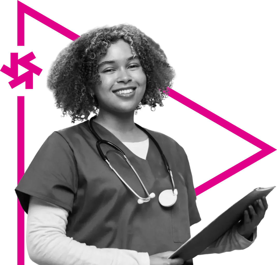 Healthcare professional smiling