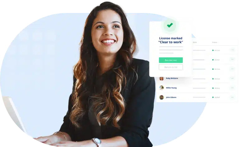 Woman smiling using EverCheck